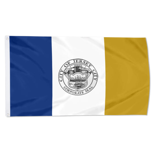 City of Jersey City (New Jersey, USA) Flag: 3x5ft Man Cave American New Jersey Harbor City Administrative Style Decor Banner