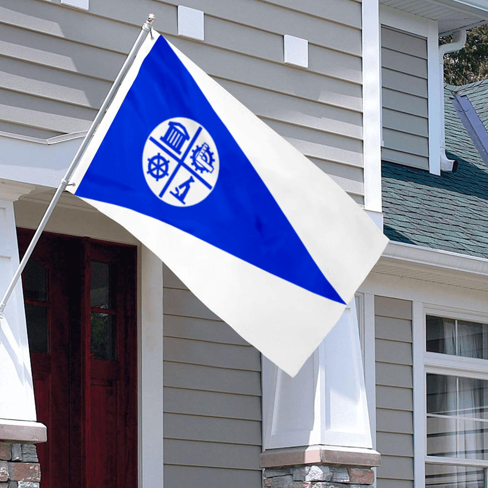 City of Milwaukee (Wisconsin, USA) Flag: 3x5ft Man Cave American Wisconsin Industrial Harbor Diverse Style Decor Banner
