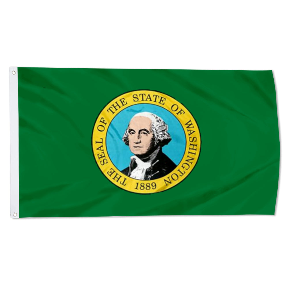 Washington State Flag (USA): 3x5ft Man Cave American Northwest Retro Style Decor Banner