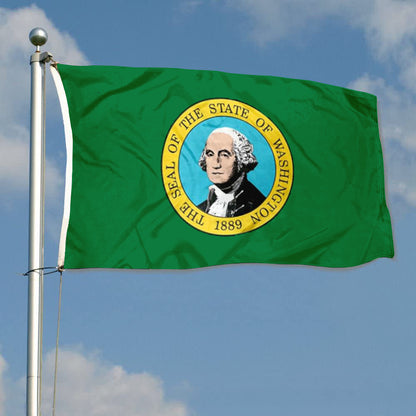 Washington State Flag (USA): 3x5ft Man Cave American Northwest Retro Style Decor Banner