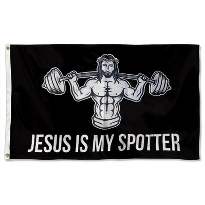 "Jesus Is My Spotter" Gym flag 3x5ft banner man cave