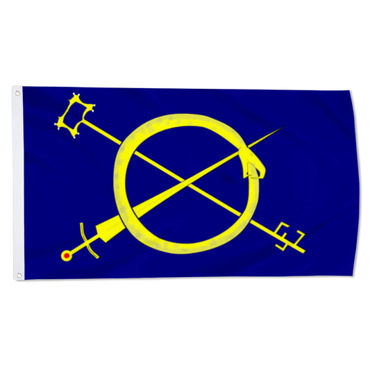 "Ouroboros" Symbol Theme Flag: 3x5ft Man Cave Mystical Culture-Style Banner