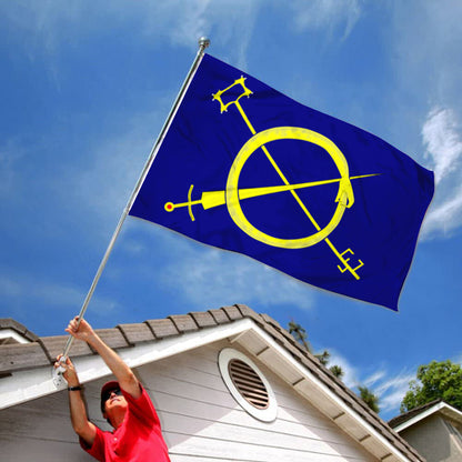 "Ouroboros" Symbol Theme Flag: 3x5ft Man Cave Mystical Culture-Style Banner