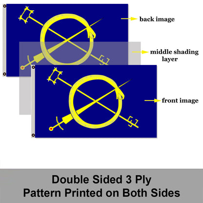 "Ouroboros" Symbol Theme Flag: 3x5ft Man Cave Mystical Culture-Style Banner